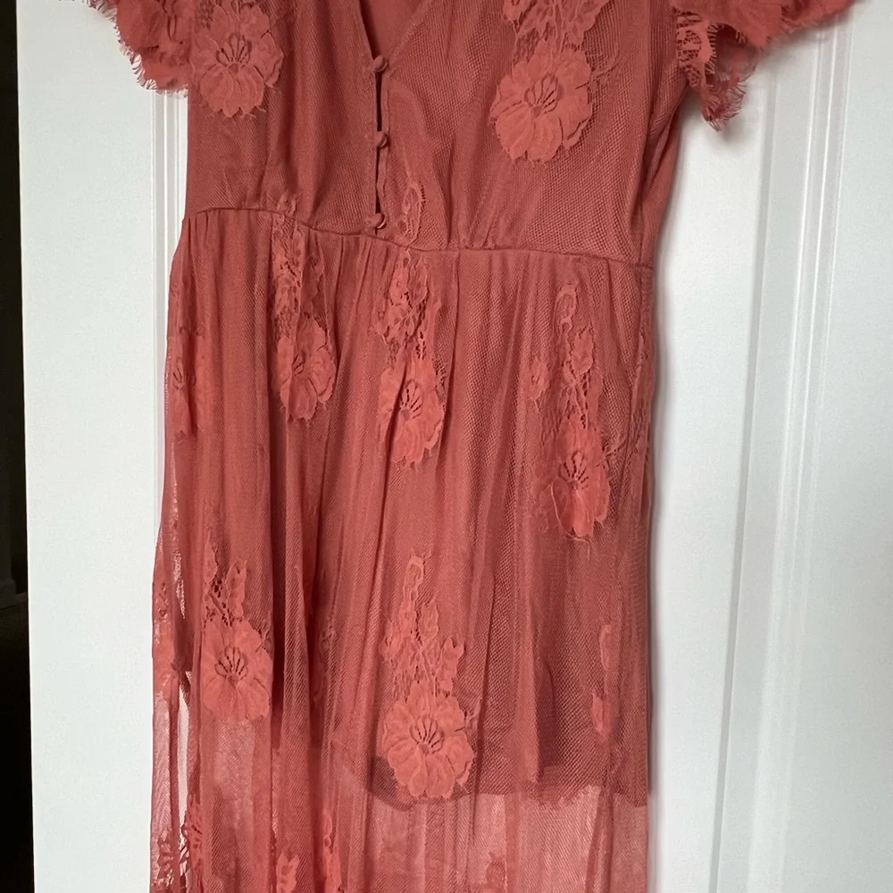NWT Alina Maxi Romper Garden Party Lace Terra Cotta - Picture 9 of 16